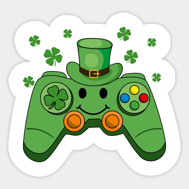 Irish Video Game Controller St Patrick Day Gamer Boys Girls Sticker by artbyhintze